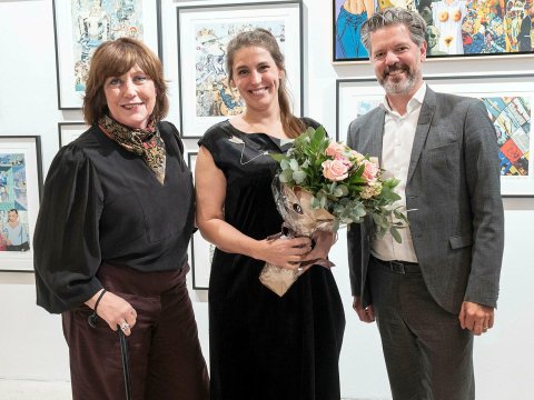 Ólöf Kristín Sigurðardóttir safnstjóri, Ingibjörg Sigurjónsdóttir myndlistarkona og Dagur B. Eggertsson borgarstjóri.