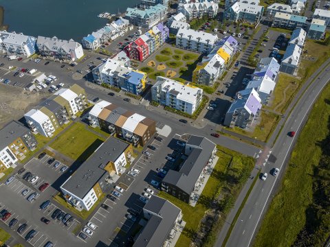 Loftmynd af hluta Bryggjuhverfis.