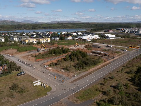 Loftmynd af Brekknaási