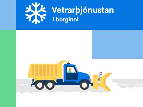 Illustration of a snowplow at work.