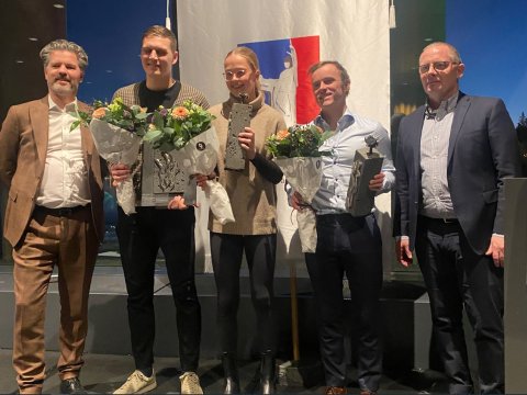 Dagur B. Eggertsson borgarstjóri, Alexander Örn Júlíusson fyrirliði Vals, Andrea Kolbeinsdóttir frjálsíþróttakona, Snorri Eyþór Einarsson skíðagöngumaður og Ingvar Sverrisson formaður IBR.