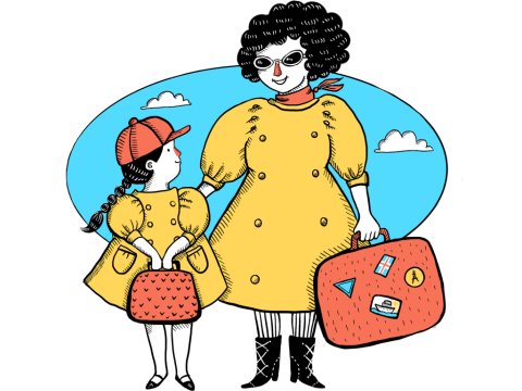 A mother and child on a journey