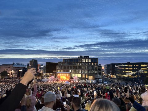 Tónaflóð á Menningarnótt, séð frá Arnarhóli