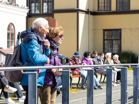Tourists in the city center