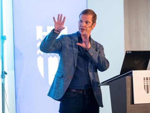 Óli Örn Eiríksson discussing the development of commercial lots