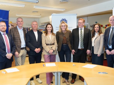 A group of capital area municipal representatives who signed the letter of intent.