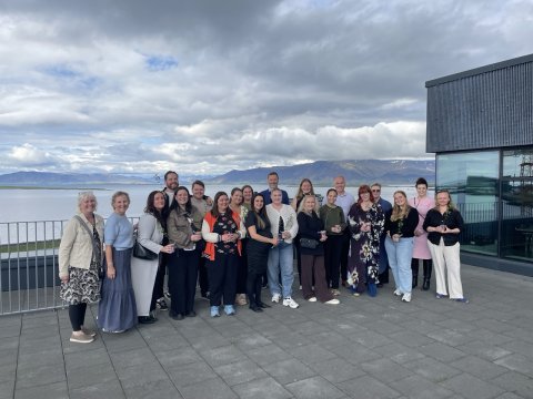 A group photo of the attendees at the reception.