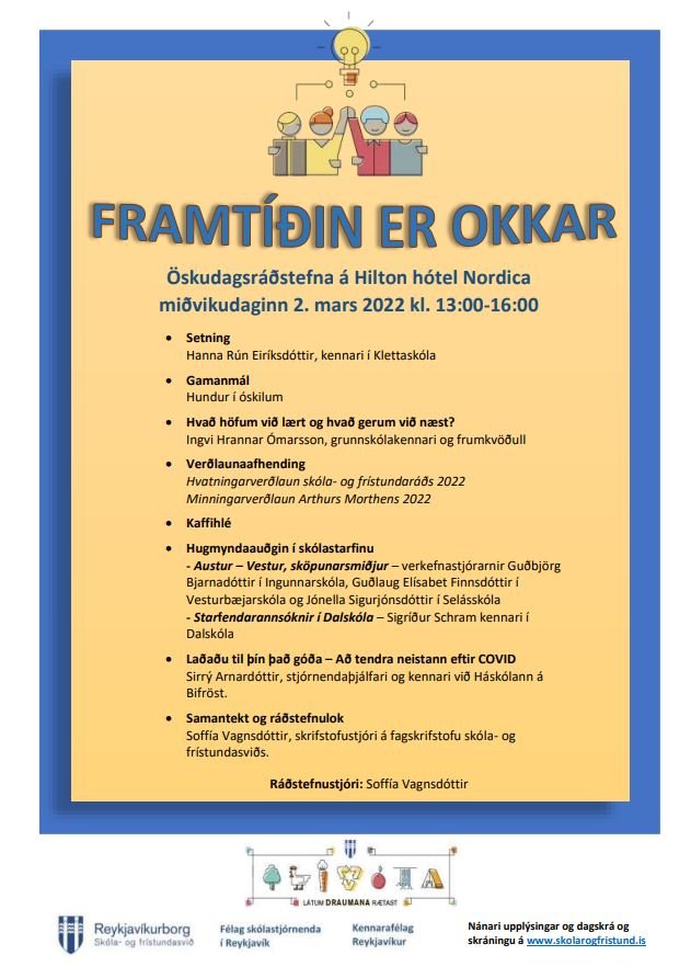 Dagskrá öskudagsráðstefnu.