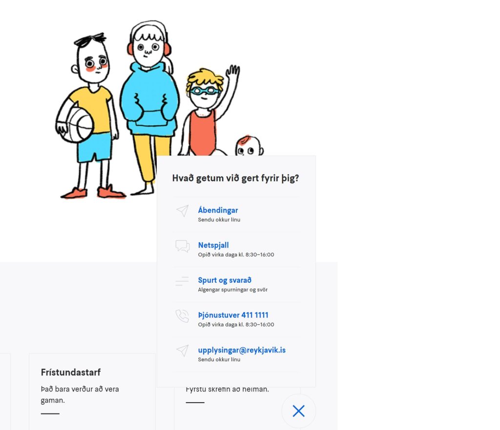 Screenshot of contact bubble