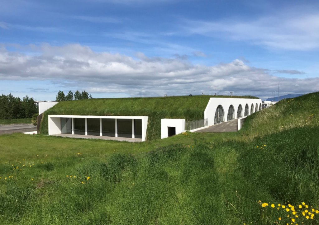 Svona líta kartöflugeymslurnar nú út að sumri til.