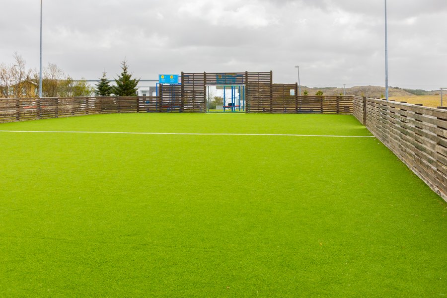 An outdoor grass field.