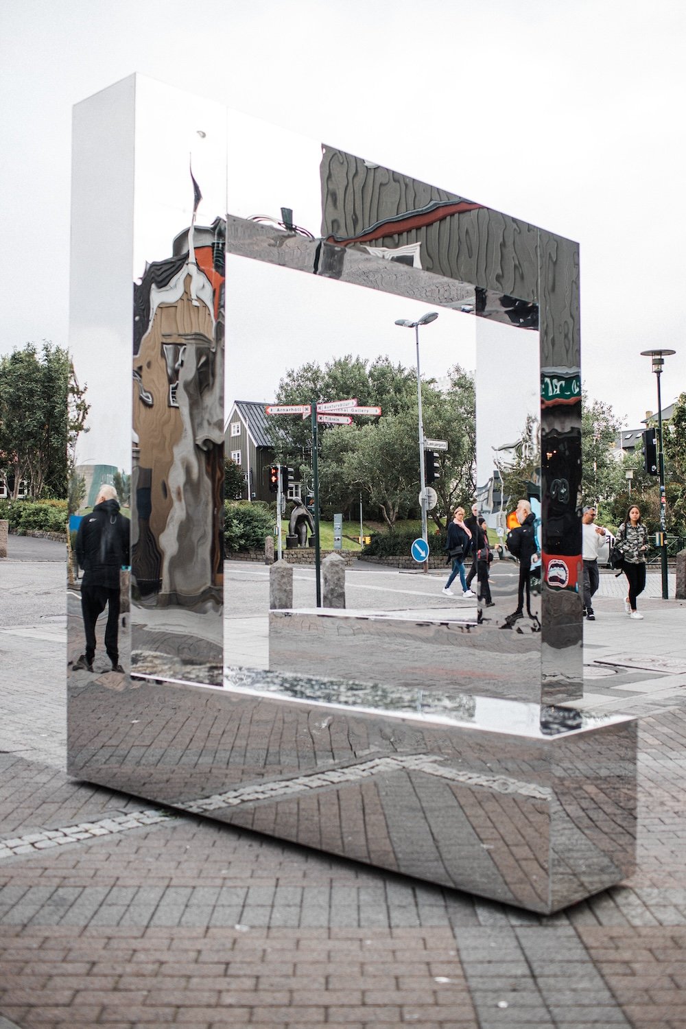 Mirror installation in a street.