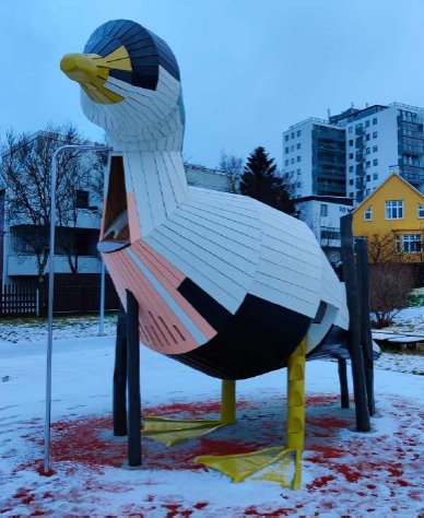 Fugl sem er leiktæki.