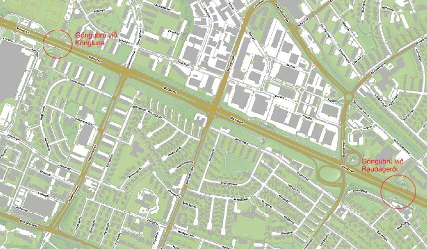  Miklabraut göngubrýr viðhald verkstaðir