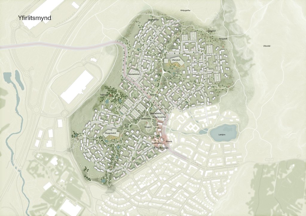 Yfirlitsmynd samkvæmt vinningstillögu Nordic arkitekta