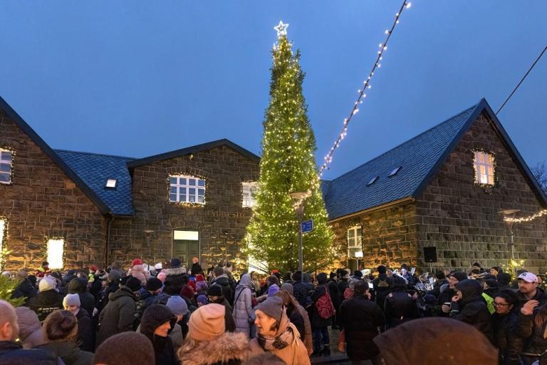 Jólatréð á Vaglinum í Þórshöfn 2022.
