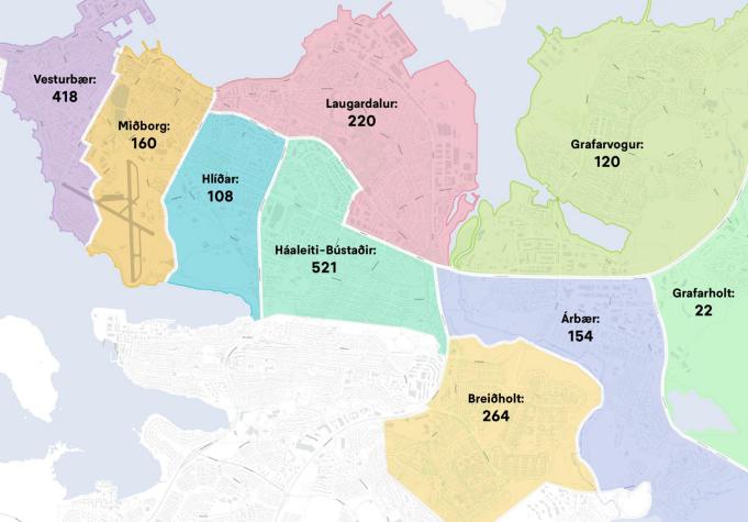 Graphic map showing the number of new preschool spots by neighborhood over the next five years, starting May 2025
