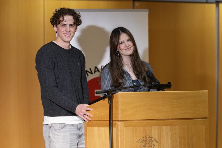 Manús and Edda, students at Versló.