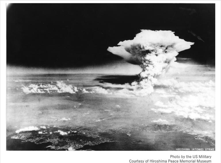 Photograph of the 1945 atomic bombing in Japan.