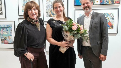 Ólöf Kristín Sigurðardóttir safnstjóri, Ingibjörg Sigurjónsdóttir myndlistarkona og Dagur B. Eggertsson borgarstjóri.