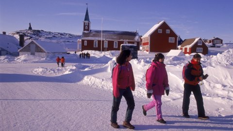Schoolchildren on a trip to Nuuk, Greenland