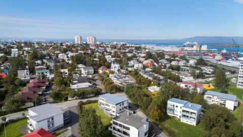 Yfirlitsmynd yfir Sundahverfi í Reykjavík.