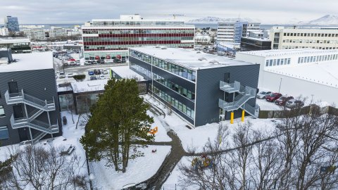 Loftmynd af húsnæði leikskólans Múlaborgar við Ármúla 6
