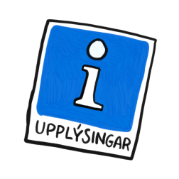 Teikning af upplýsingaskilti.