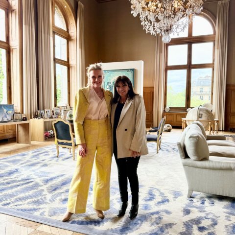 Heiða Björg með Anne Hidalgo borgarstjóra Parísar